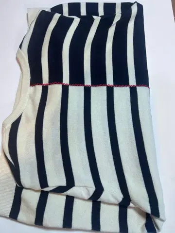 네이비와 화이트 스트라이프 스웨터