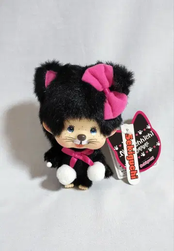 [레어] 몬치치 냥치치 검은 고양이 얼굴 큰 키체인 세키구치