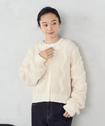 COMME CA ISM 웨이브 자카드 2WAY 가디건