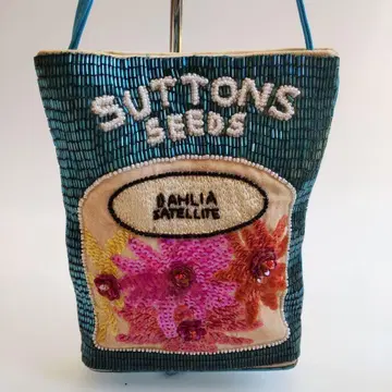 레어 안야 힌드마치 스팽글 자수 꽃무늬 비즈 핸드백