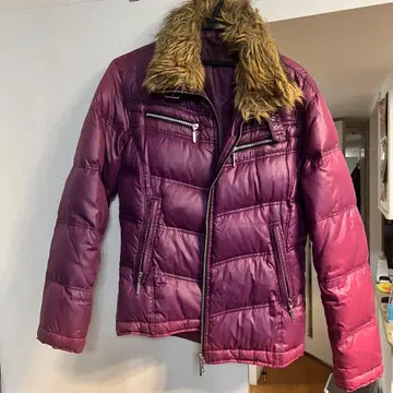 A.S.M. 퍼 달린 퍼플 다운 자켓