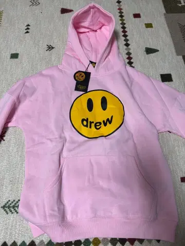 drew 스마일리 페이스 후드티 핑크 새상품