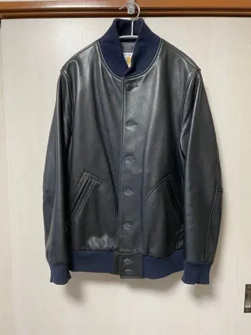 GOLDEN BEAR x SHIPS 콜라보 가죽 자켓 블루