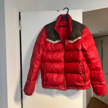 TAKEO KIKUCH 빨간색 다운 자켓 브라운 옷깃