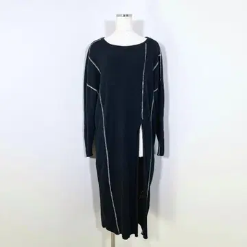 willfully 위르프리 니트 롱 원피스 리브 블랙 F