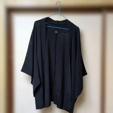 블랙 남성용? 겉옷 매사냥 깃털 문양 시스루 쇼와 레트로