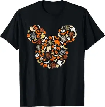 디즈니 미키마우스 할로윈 유령 호박 거미 T셔츠