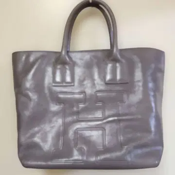 HIROFU (히로후) 그레이 가죽 토트백 H 로고