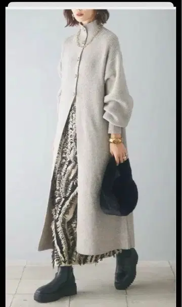 미착용 새상품 esica 에시카 롱 터틀넥 니트 가디건