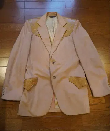 70s 웨스턴 테일러드 자켓 가죽 절개 vintage