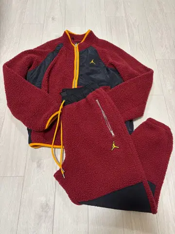 Jordan 플리스 자켓 버건디 상하의 세트