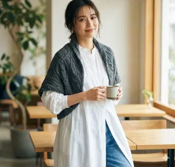 IENA 이에나 다크 그레이 케이블 짜임 니트 가디건