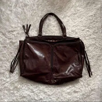 y2k archive leather fringe studs bag