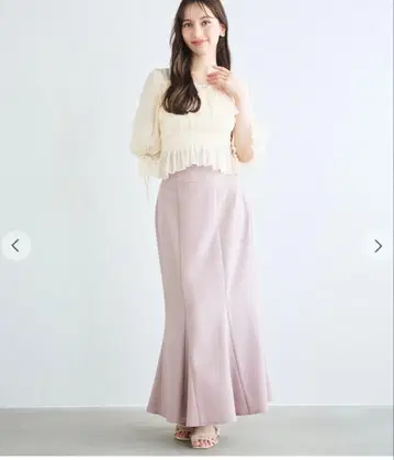 릴리안 캐럿 뒤 리본 머메이드 스커트 미사용