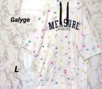 Galyge 반팔 후드티 L 페인트 패턴 스트릿 로고 프린트