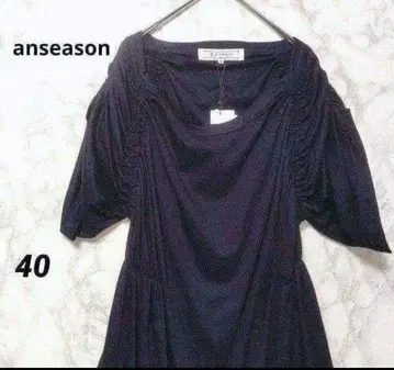 anseason 블랙 원피스 드레이프 개더 모드 사이즈 40