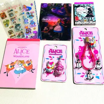 원더랜드 앨리스 레트로 스트랩 참 엽서 메모장 씰