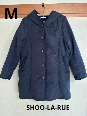 네이비 퀼팅 자켓 후드 부착