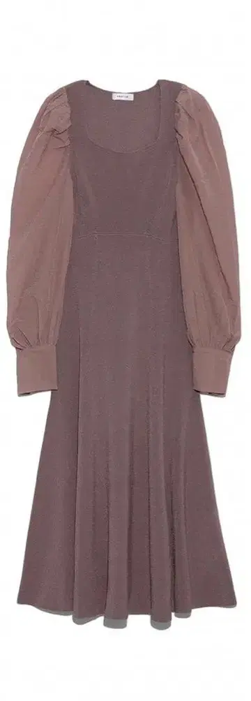 오간자 슬리브 스퀘어 니트 원피스