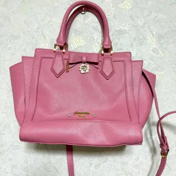 [ 새상품급 ] 2way 핑크 핸드백 리본 숄더 포함