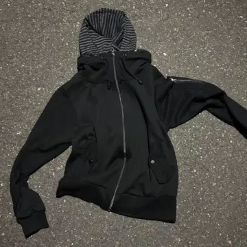 border layered hood zip jacket archive