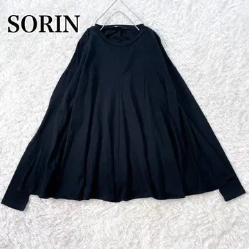 SORIN 소린 와이드 플레어 페플럼 긴팔 티셔츠 블랙