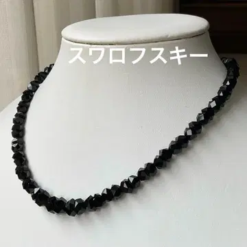 블랙 스와로브스키 목걸이 실버 각인 있음 크리스탈