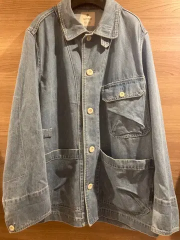 SNOW PEAK TAKIBI 인디고 데님 커버올 자켓