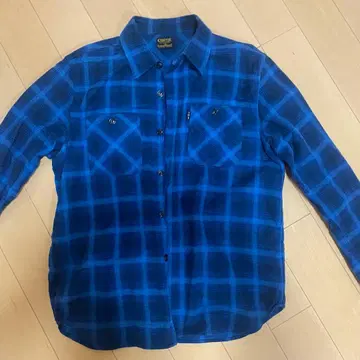COOTIE 쿠티 옴브레 체크 셔츠 블루 L