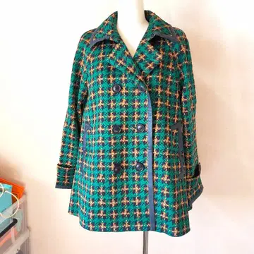 Sortie mieux 그랑야마키 체크 무늬 트렌치코트 라이너 포함