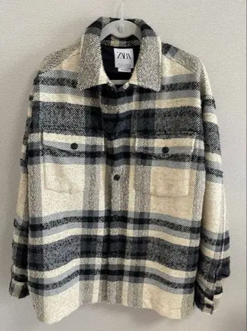 ZARA 체크 무늬 울 자켓 42