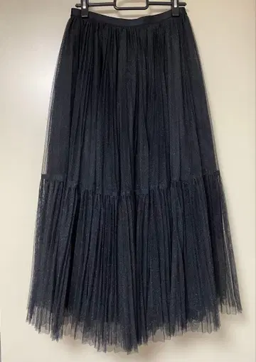 Ballsey 라메 튤 티어드 플리츠 스커트 36 블랙