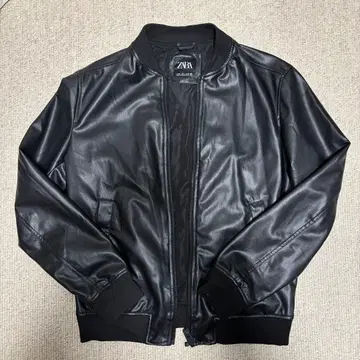 ZARA 남성용 블랙 가죽 자켓 M