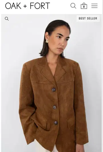 OAK +FORT 오버 사이즈 비건 스웨이드 자켓