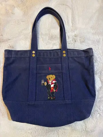 레어! 폴로 랄프로렌 폴로베어 토트백 데님 원단
