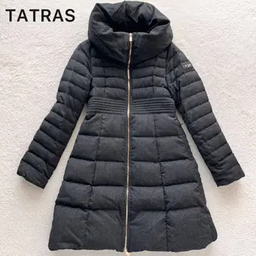 TATRAS 롱 코트 다운 여배우 옷깃 A 라인 골드 금장 장식 01