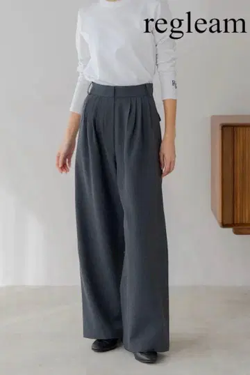 regleam 리그림 사이드 지퍼 턱 와이드 팬츠