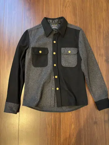 EDWIN 울 혼방 캐주얼 셔츠 자켓 M 블랙/그레이