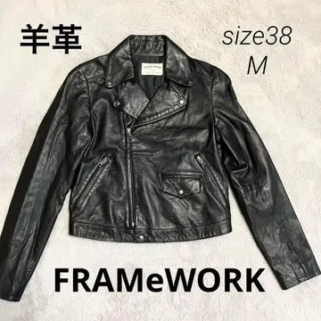 FRAMeWORK 프레임워크 더블 라이더 자켓 블랙 M 양가죽