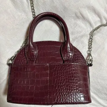 버건디 크로커다일풍 숄더백