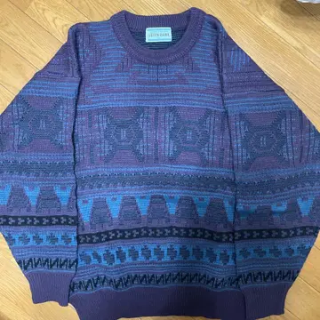 GREEN HAWK 기하학 패턴 니트 스웨터 L 사이즈