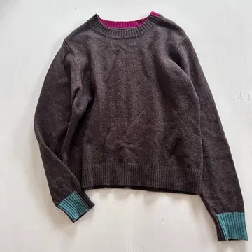 팔라스 팰리스 바이컬러 니트 긴팔 브라운