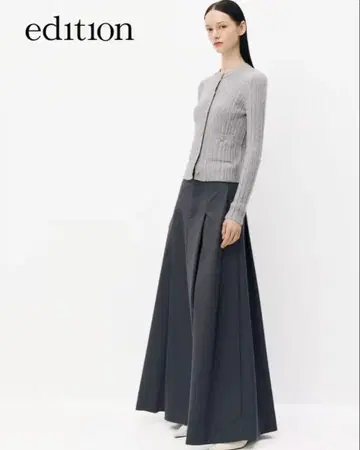 새상품급 edition 플리츠 미디 스커트 다크 그레이 S 사이즈