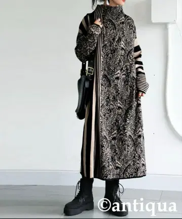antiqua 패턴 니트 원피스