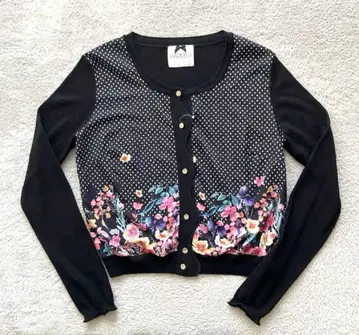 고급 LUCKYLU MILANO 가디건 M 빅 블랙 컨디션 최상