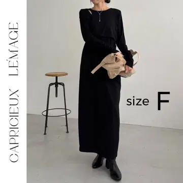 새상품 CAPRICIEUX LE'MAGE 레이어드 아지메 원피스 F 블랙