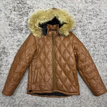 RESONATE GOODENOUGH 다이아 퀼팅 가죽 블루종