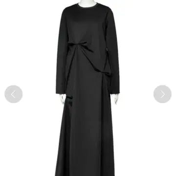 블랙 롱 원피스 긴팔 UN3D