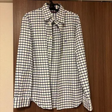 BLUE/BLUE 체크 무늬 긴팔 셔츠