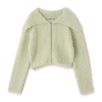 JILL by JILL STUART 라메 페더 빅 컬러 니트 블루종